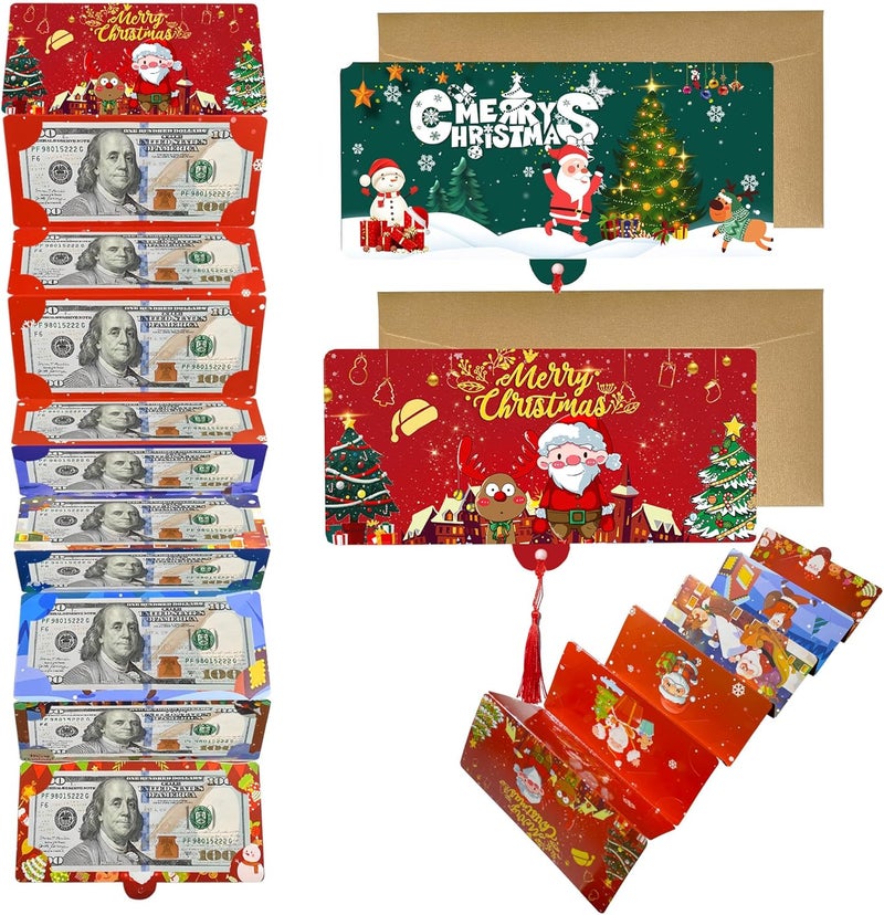 Pittera (2 Pack) unique christmas cash gift envelopes for cash 10 slots, unusual christmas money holders for gifts envelopes cardbooklet, xmas money envelopes for ideas gift card book - Image 1